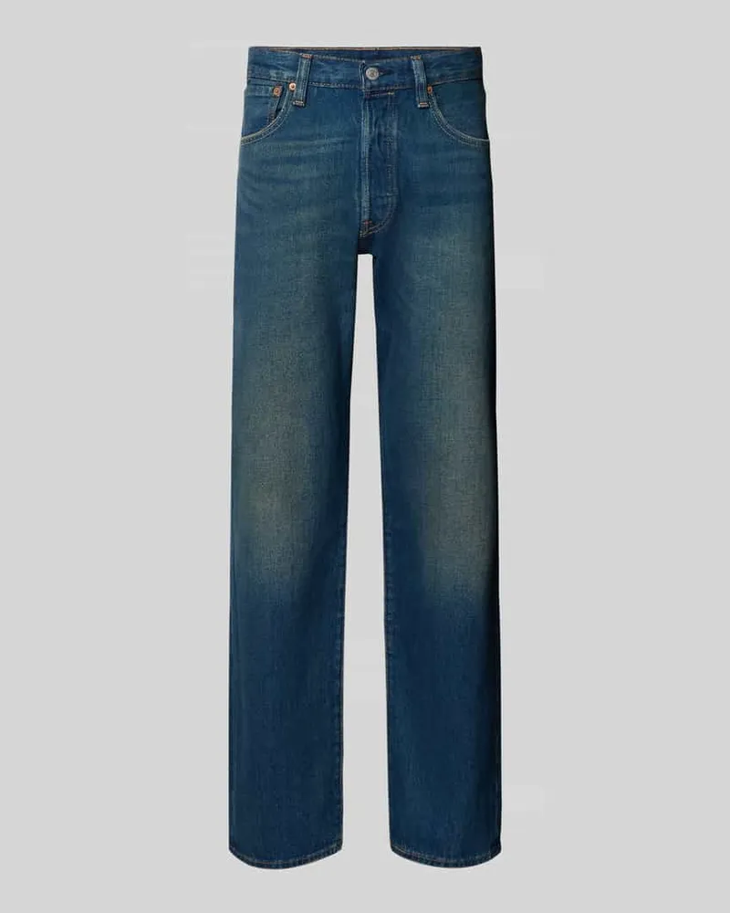 Levi's Straight Fit Jeans aus reiner Baumwolle Modell '501 Blau