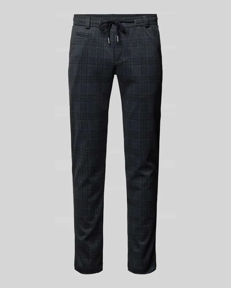 Bugatti Slim Fit Stoffhose mit Kordelzug Mittelgrau