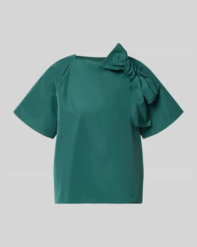 Max Mara Regular Fit Kurzarmbluse mit Baumwoll-Anteil Modell 'RECENTE Dunkelgruen
