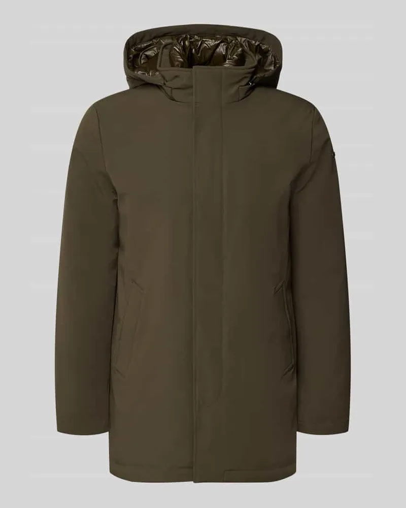 Geox Parka mit Kapuze und Eingrifftaschen Oliv
