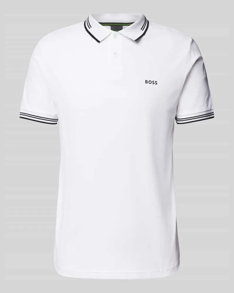 HUGO BOSS Slim Fit Poloshirt mit Label-Print Modell 'Paul Weiss