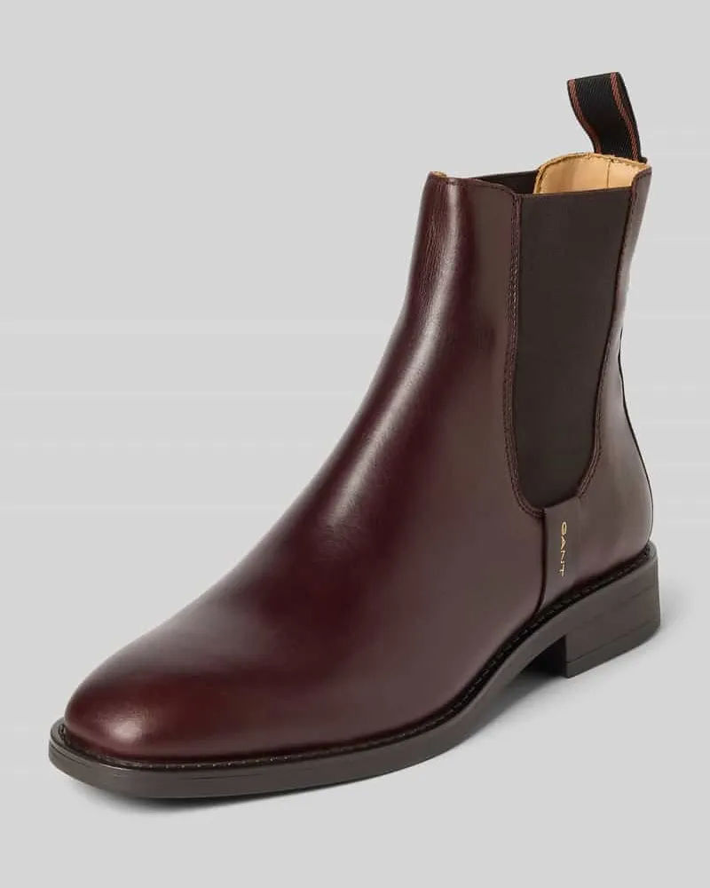 Gant Chelsea Boots aus Leder mit Label-Detail Modell 'Fayy Dunkelbraun
