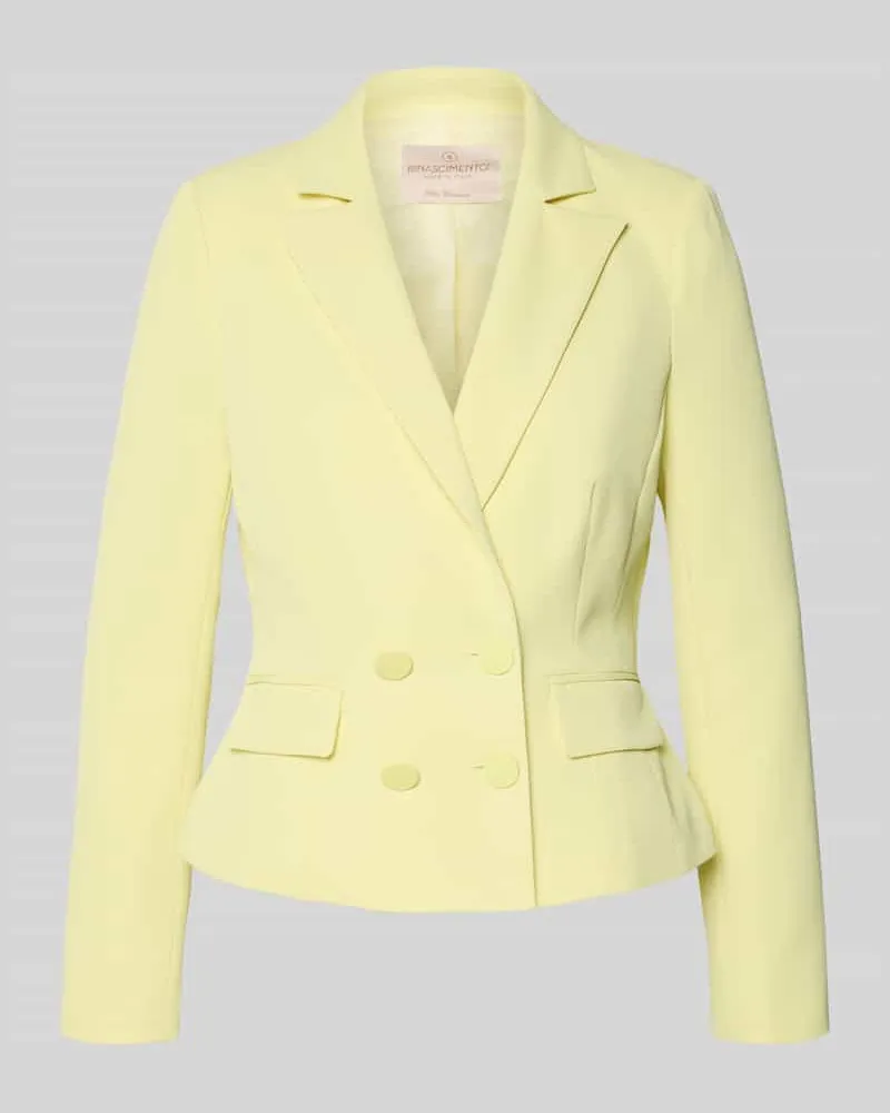 Rinascimento Blazer mit Reverskragen und doppelreihigem Knopfverschluss Gelb