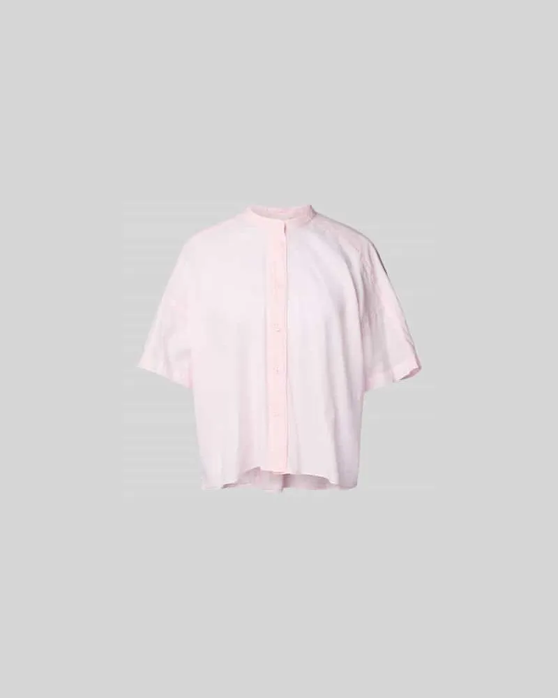 Closed Relaxed Fit Hemdbluse mit Stehkragen Rosa