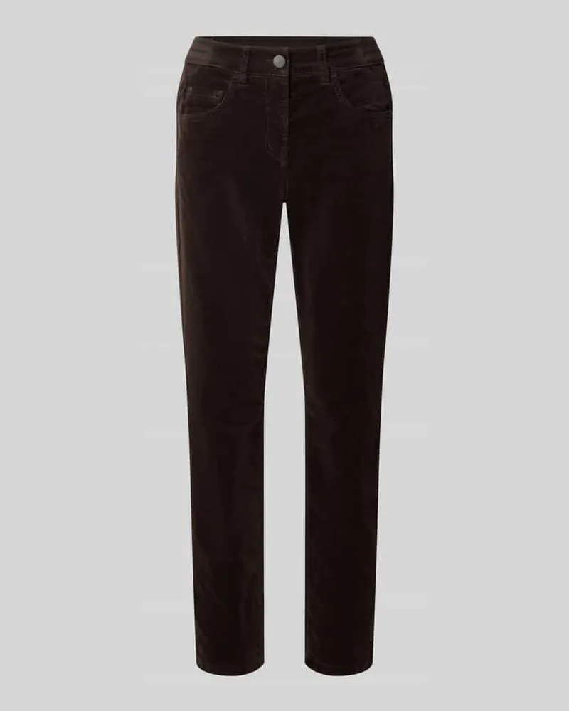 Luisa Cerano Slim Fit Hose mit Lyocell-Anteil in verkürzter Passform Dunkelbraun