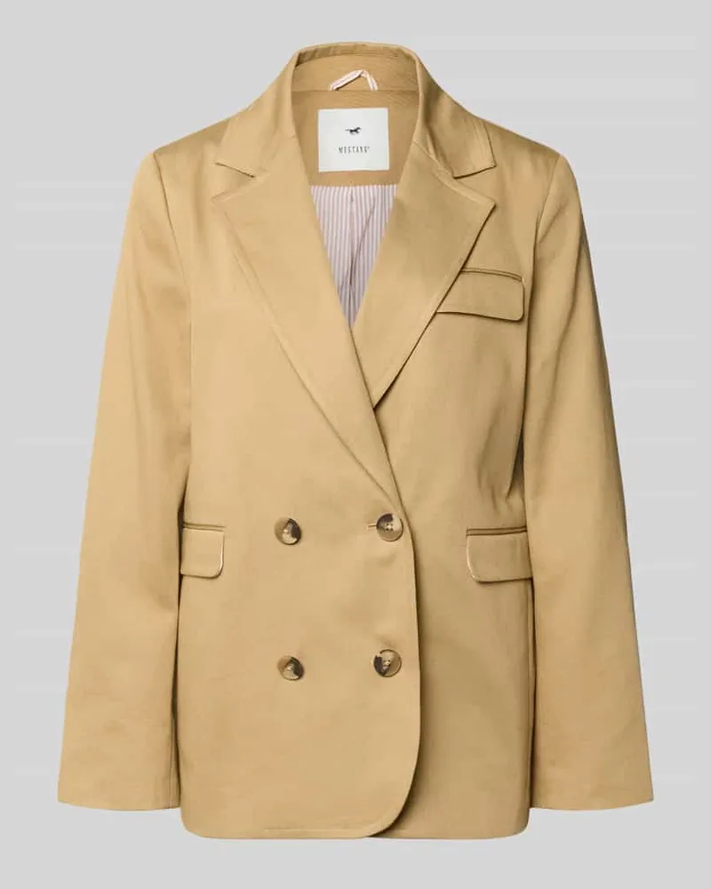 Mustang Regular Fit Blazer mit Doppelknopf-Reihe Modell 'Marlow Beige