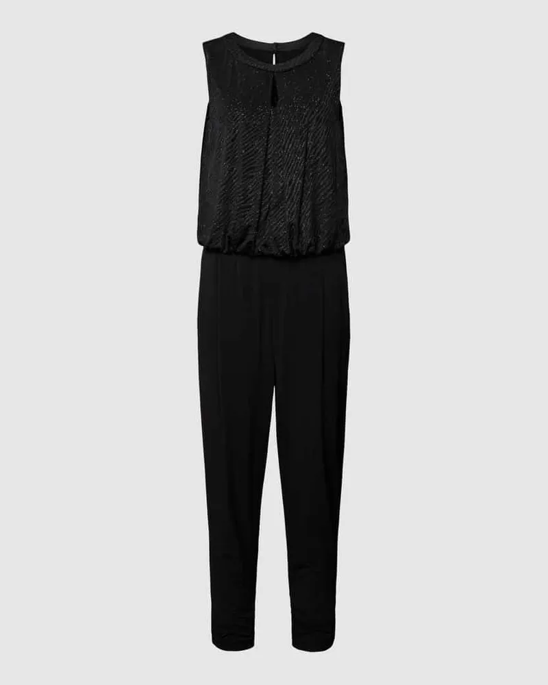 Vera Mont Jumpsuit mit Strasssteinbesatz Black