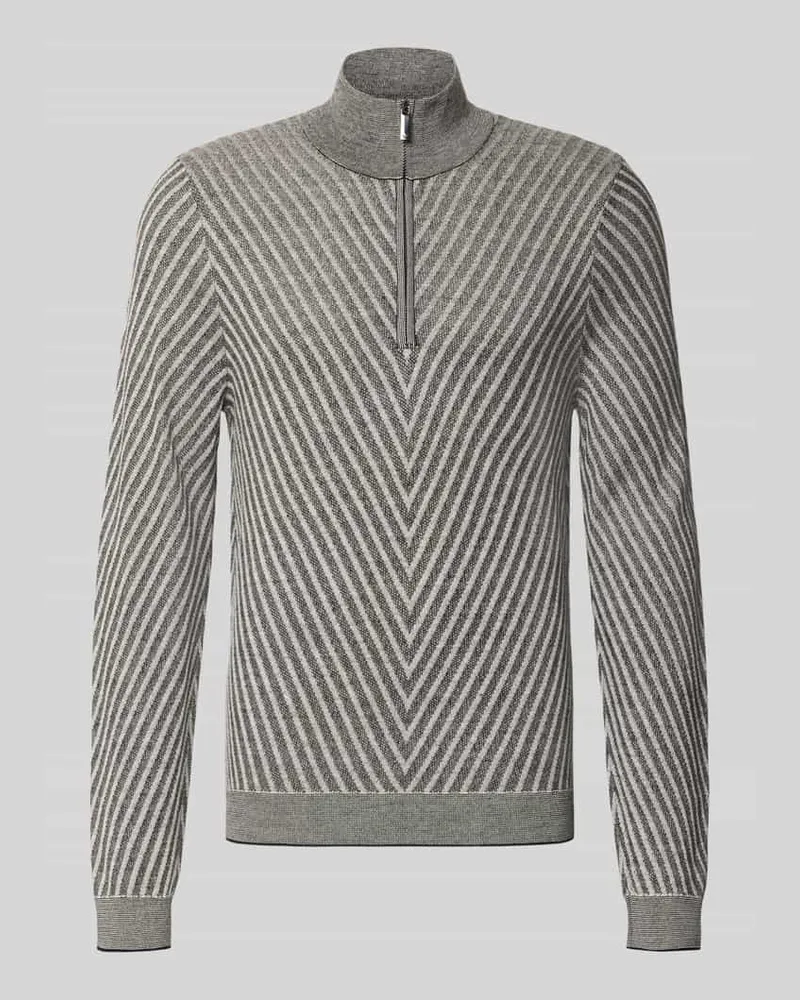 Emporio Armani Regular Fit Strickpullover aus Schurwolle Black