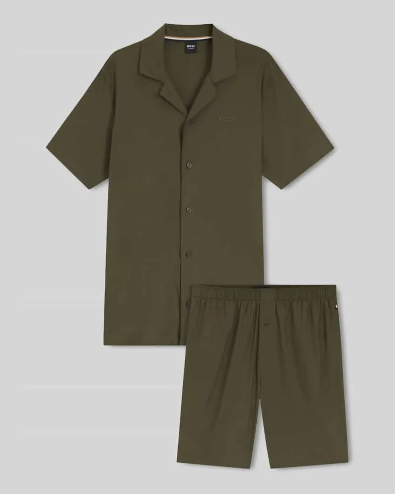 HUGO BOSS Regular Fit Pyjama aus Viskose-Mix Modell 'Chris Oliv