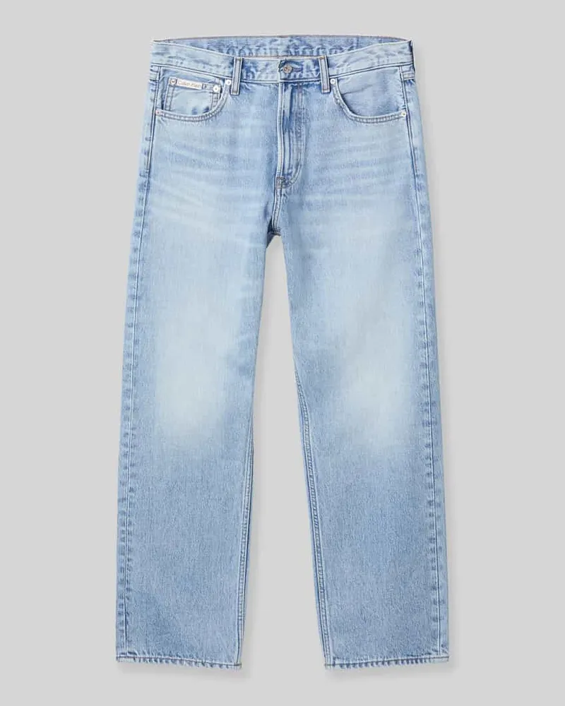 Calvin Klein Straight Fit Jeans aus reiner Baumwolle Hellblau