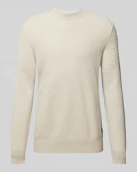 HUGO BOSS Strickpullover mit Rundhalsausschnitt Modell 'Amercury Sand