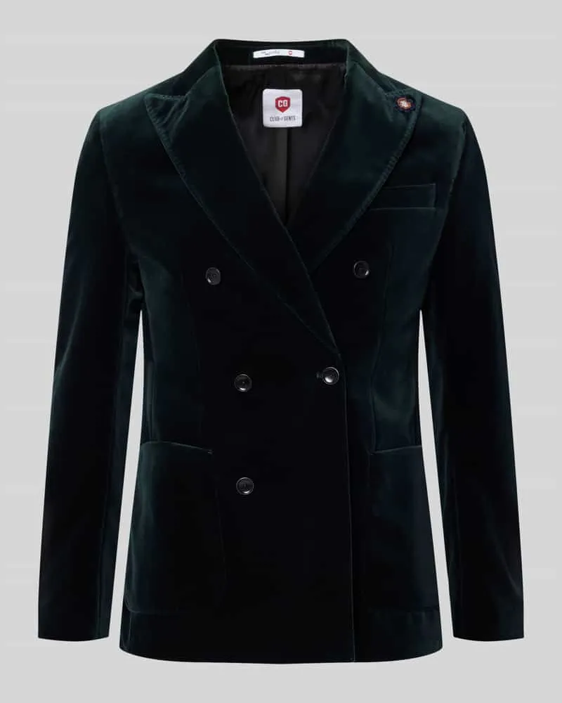 CG Slim Fit Sakko aus Samt Modell 'Phinix Dunkelgruen