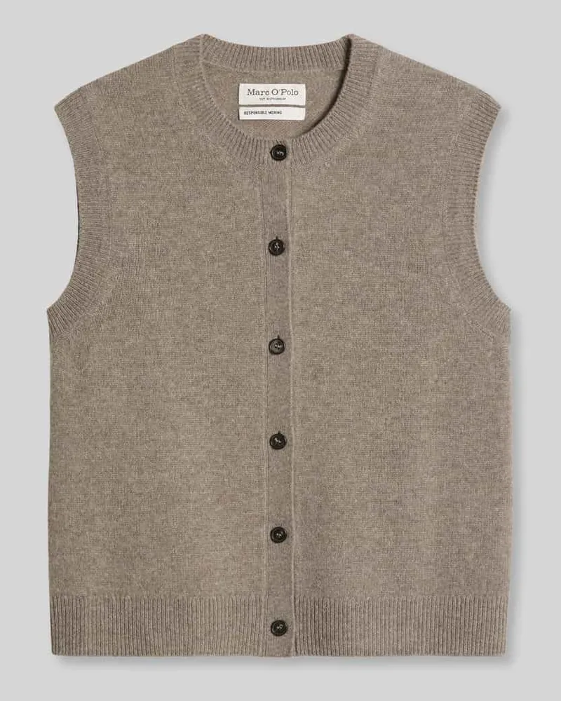 Marc O'Polo Regular Fit Cardigan aus reiner Schurwolle Taupe
