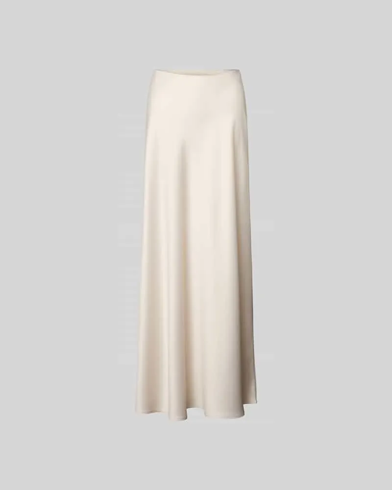 Juvia Maxirock mit Reißverschluss aus Satin Ecru