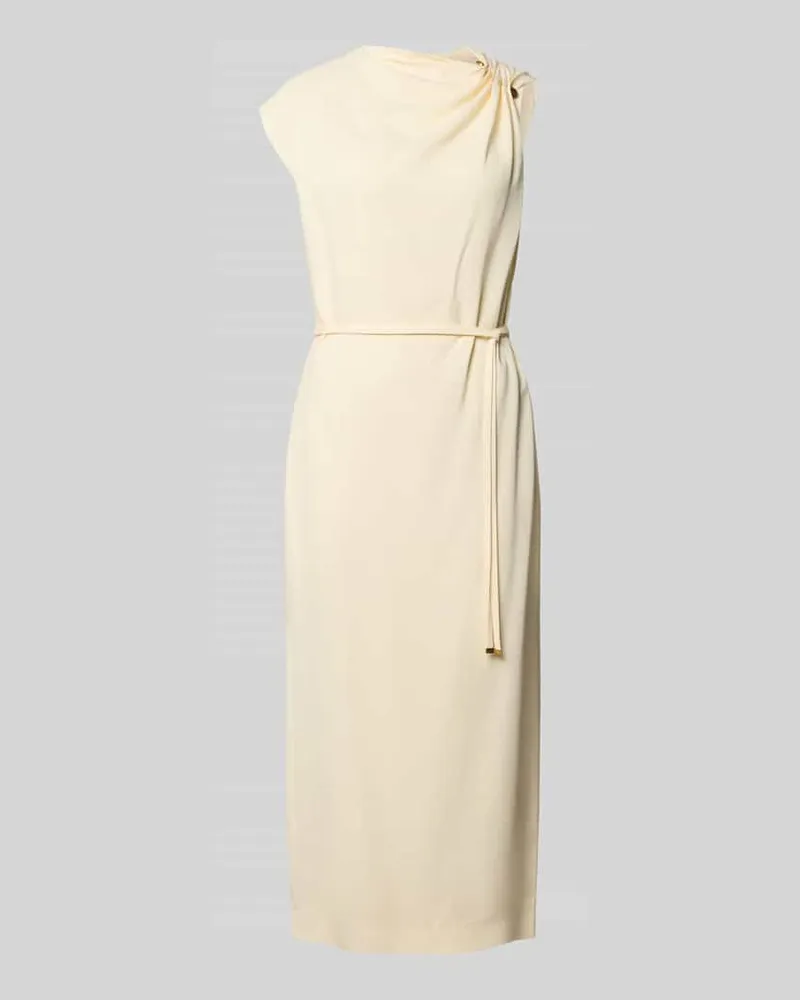 HUGO BOSS Regular Fit Freizeitkleid aus Viskose-Mix Modell 'DANNEA Hellgelb