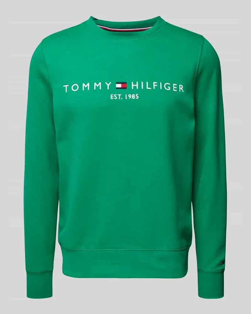 Tommy Hilfiger Sweatshirt mit Label-Stitching Hellgruen