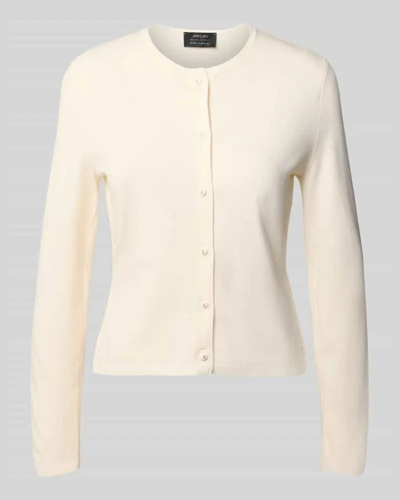 Marc Cain Cardigan aus Viskose-Mix mit Kontrastkante Sand