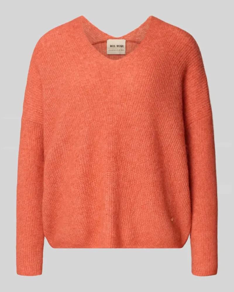Mos Mosh Oversized Strickpullover mit gerippten Abschlüssen Modell 'THORA Hellrot