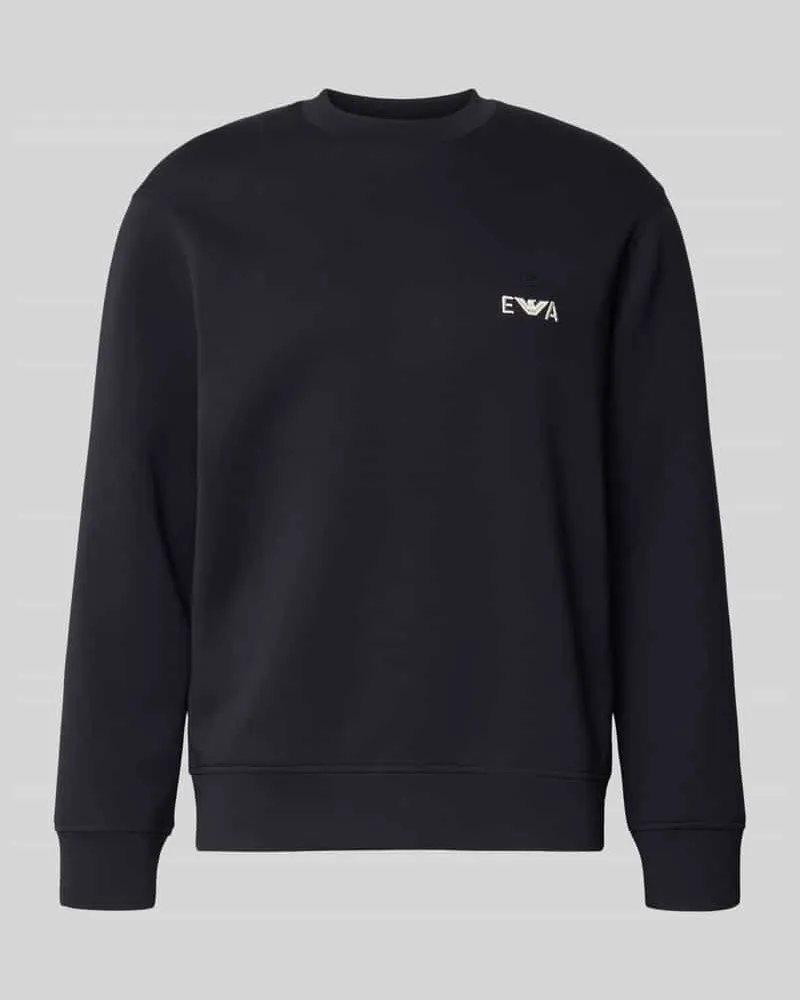 Emporio Armani Sweatshirt mit Label-Stitching Marine