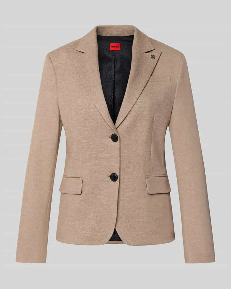 HUGO BOSS Regular Fit Blazer mit Viskose-Anteil Modell 'ANORIA Sand