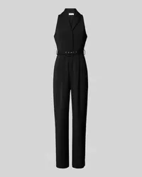 Selected Straight Fit Jumpsuit mit V-Ausschnitt Black