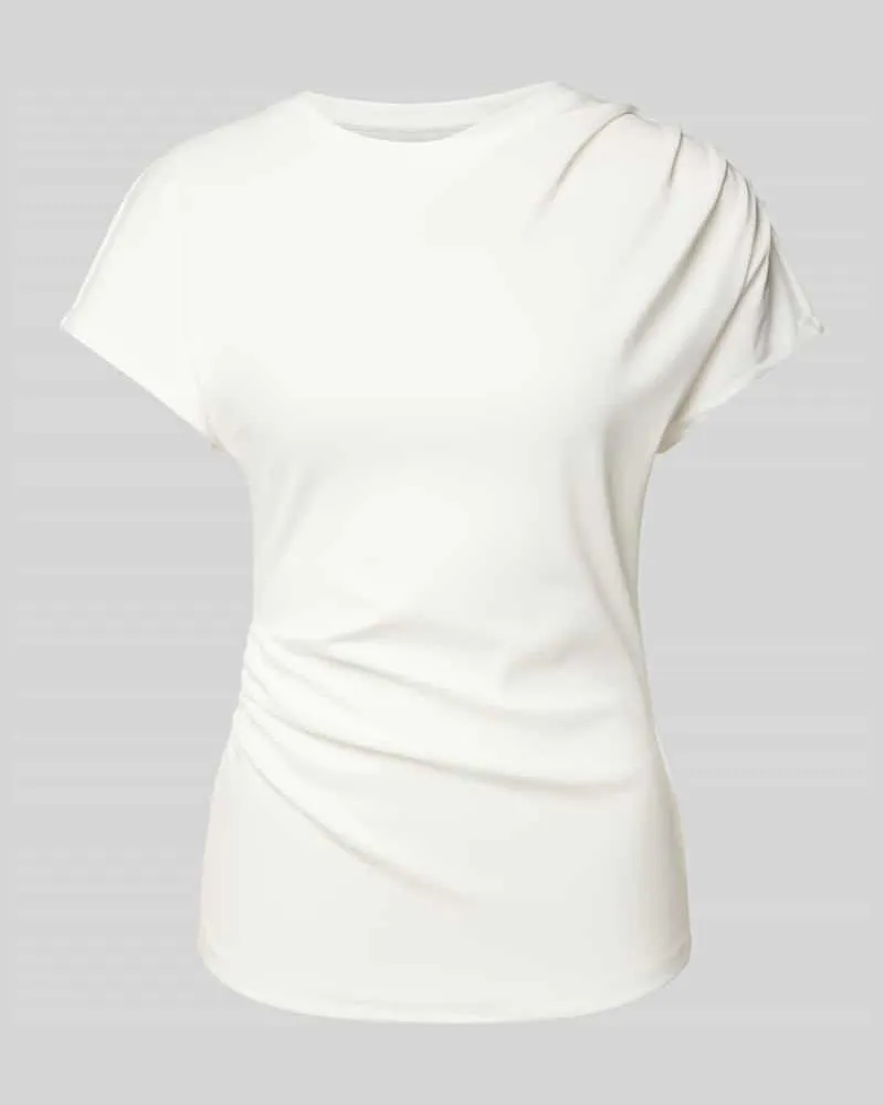 Marc Cain T-Shirt mit Raffungen Offwhite