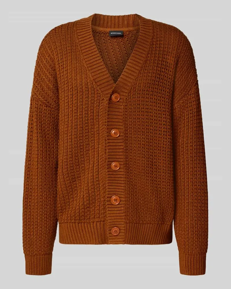 Strellson Comfort Fit Strickjacke aus reiner Baumwolle Modell 'CRUZ Mittelbraun