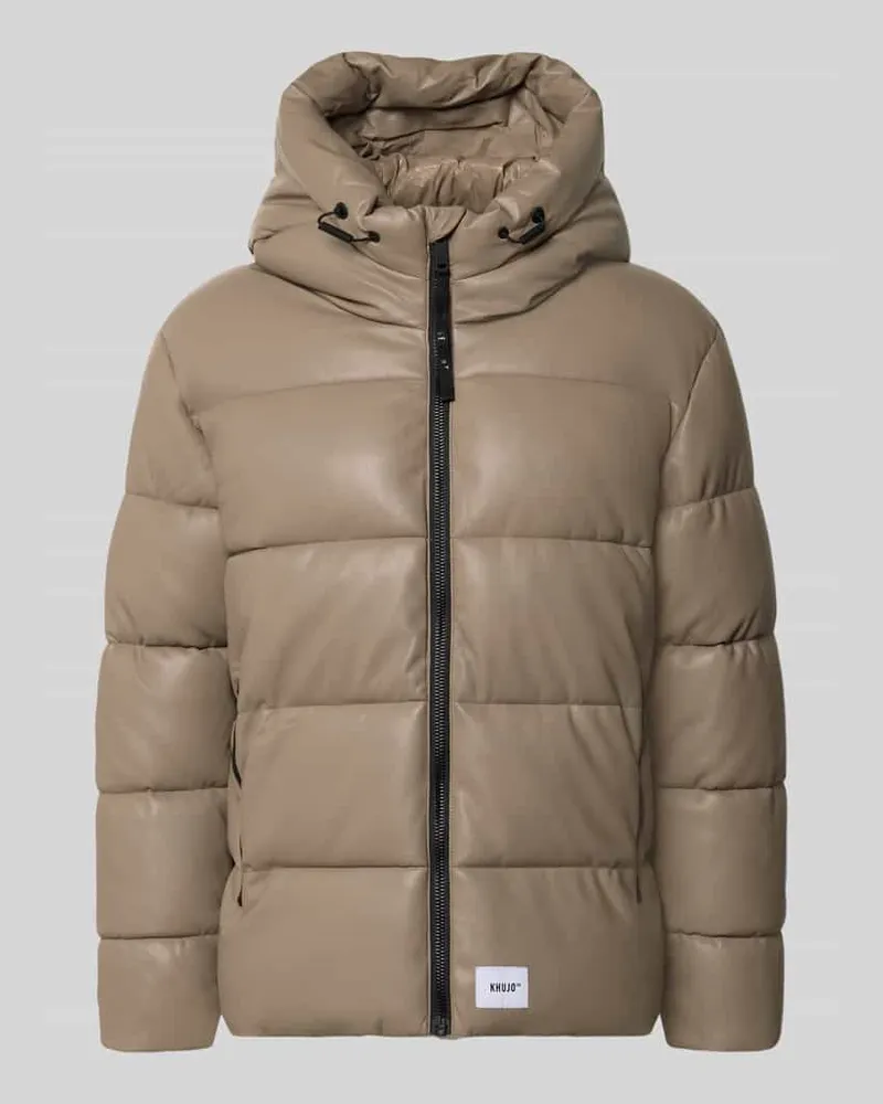 khujo Jacke mit Kapuze und Label-Patch Modell 'COEN Mittelgrau