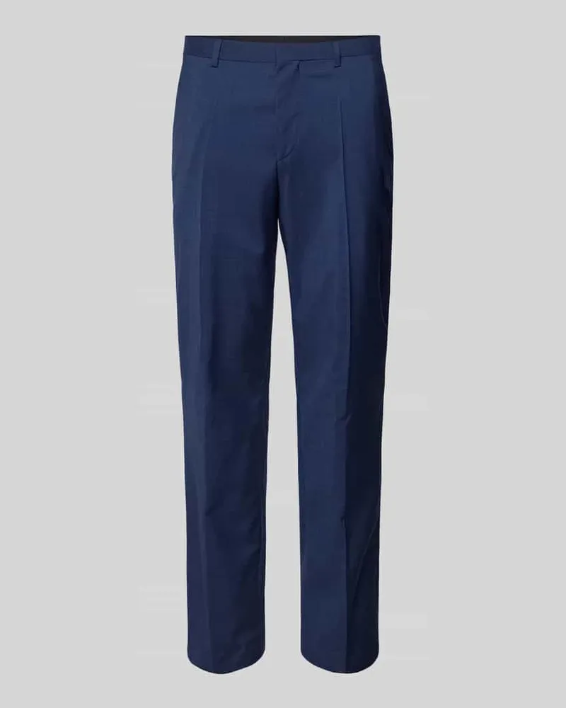 HUGO BOSS Regular Fit Anzughose mit Bügelfalten Modell 'HESTEN Marine