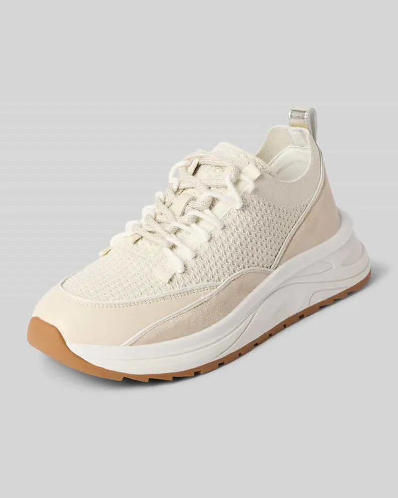 Marc Cain Sneaker mit Strukturmuster und Schnürung Offwhite