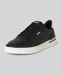 HUGO BOSS Low Top Sneaker aus Leder mit Schnürung Black