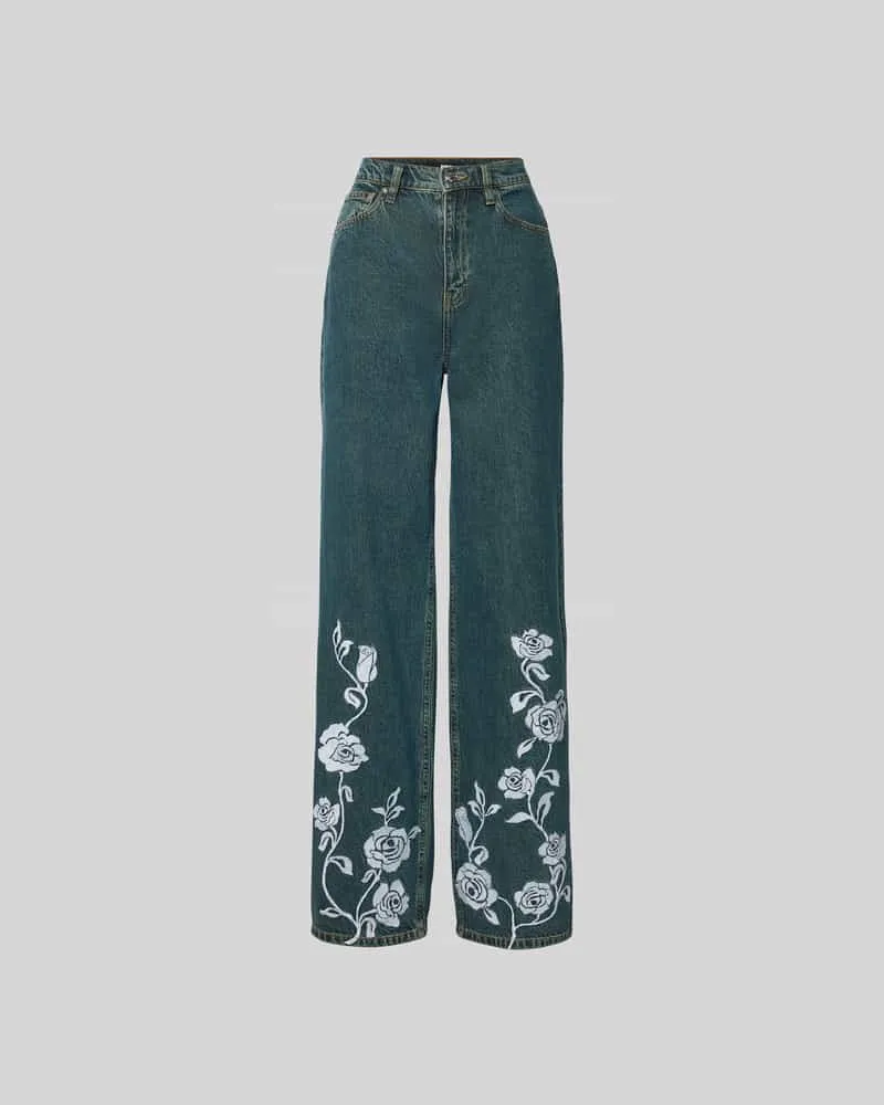 ROTATE Birger Christensen Straight Fit Jeans aus Baumwolle Jeansblau