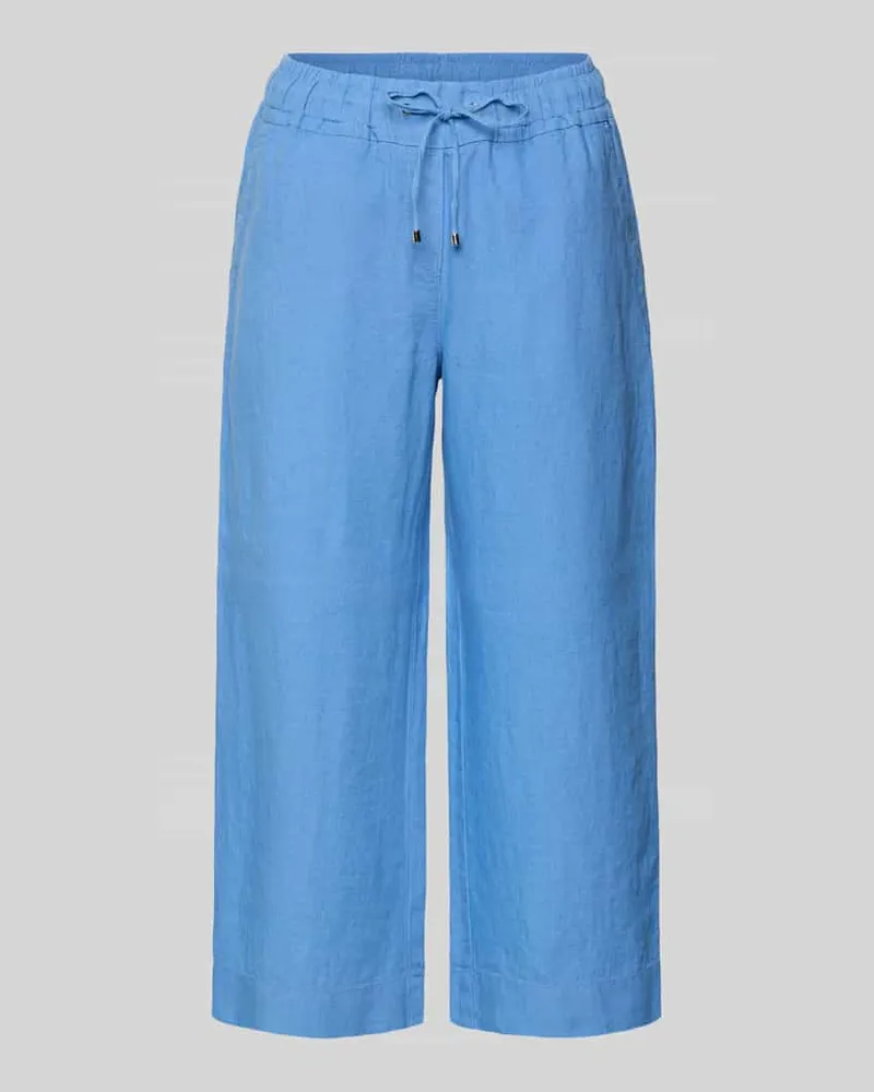 TONI Wide Leg Leinenhose mit verkürztem Schnitt Modell 'PIA Blau