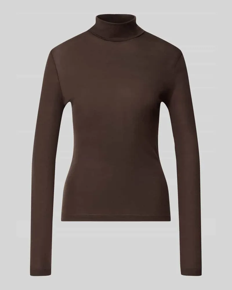 Drykorn Rollkragenpullover aus Lyocell-Baumwoll-Mix Modell 'ZERAFINE Dunkelbraun