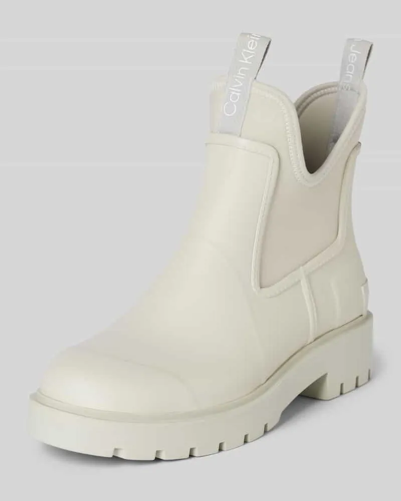 Calvin Klein Chelsea Boots mit Label-Detail Offwhite