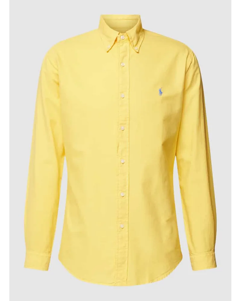 Ralph Lauren Custom Fit Freizeithemd mit Button-Down-Kragen Senf