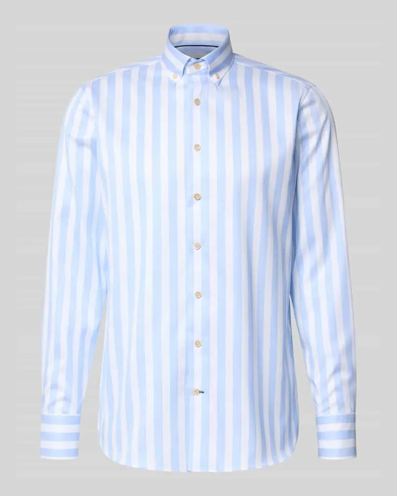 Olymp Slim Fit Freizeithemd mit Button-Down-Kragen Modell 'Sergio Bleu