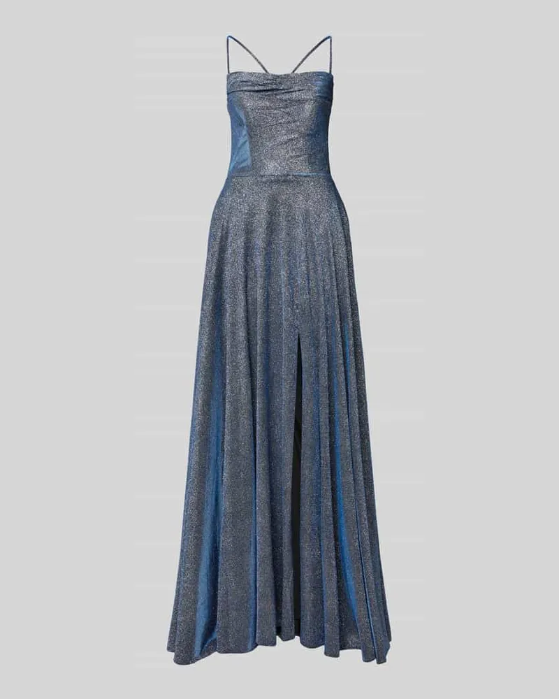 LUXUAR Abendkleid mit Spaghettiträger Blau