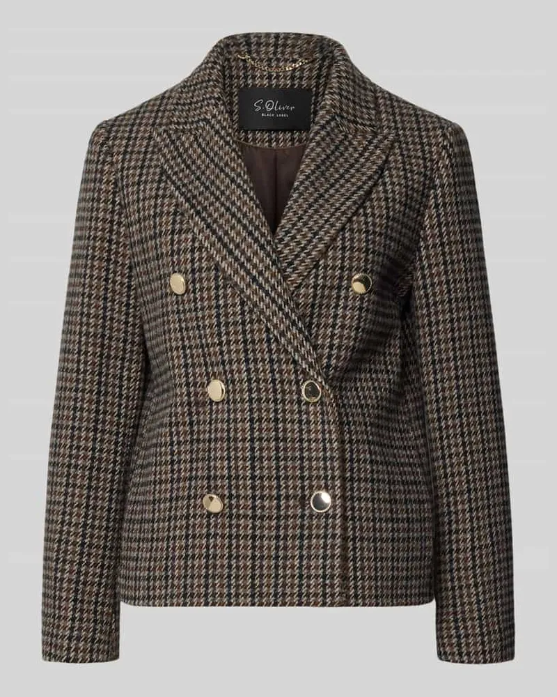 S.Oliver Regular Fit Kurzblazer aus Woll-Mix Anthrazit