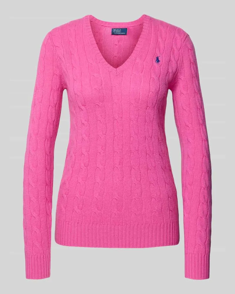 Ralph Lauren Longsleeve in Strick-Optik mit Kaschmir-Anteil Modell 'KIMBERLY Pink