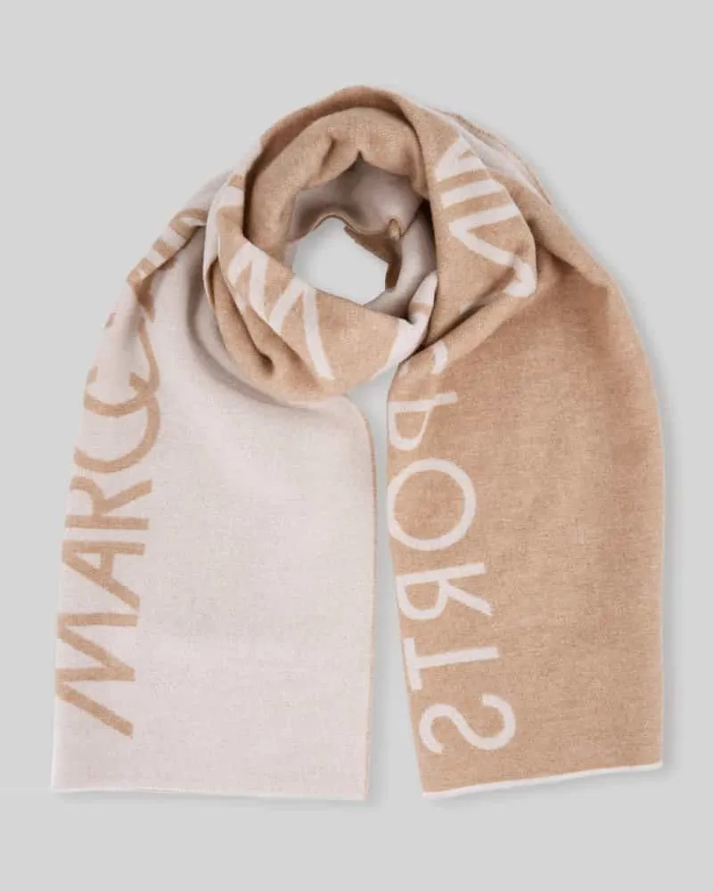 Marc Cain Schal mit großem Logo-Schriftzug Sand