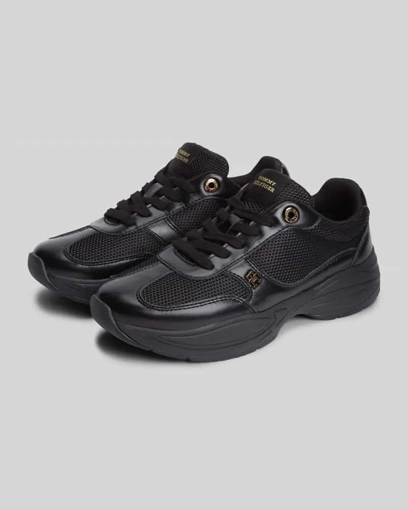 Tommy Hilfiger Sneaker aus echtem Leder mit Logo-Details Black