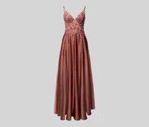Abendkleid mit floralem Pailettenbesatz