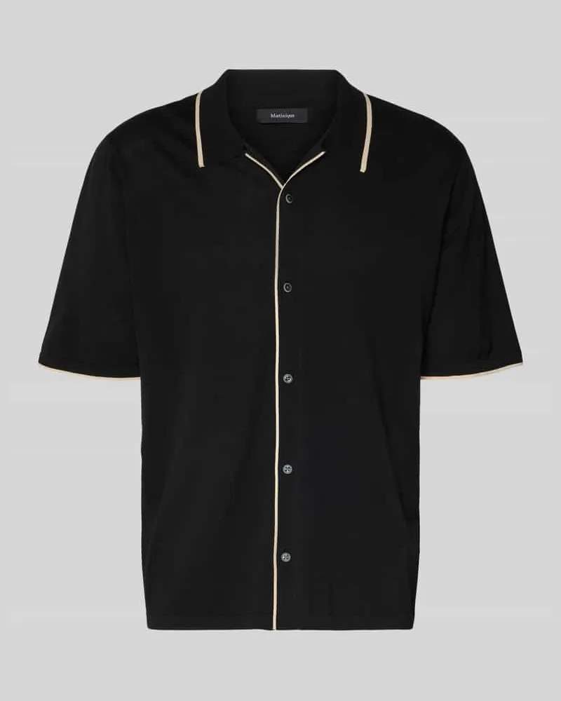 Matinique Regular Fit Freizeithemd in Strick-Optik Modell 'Apolo Black