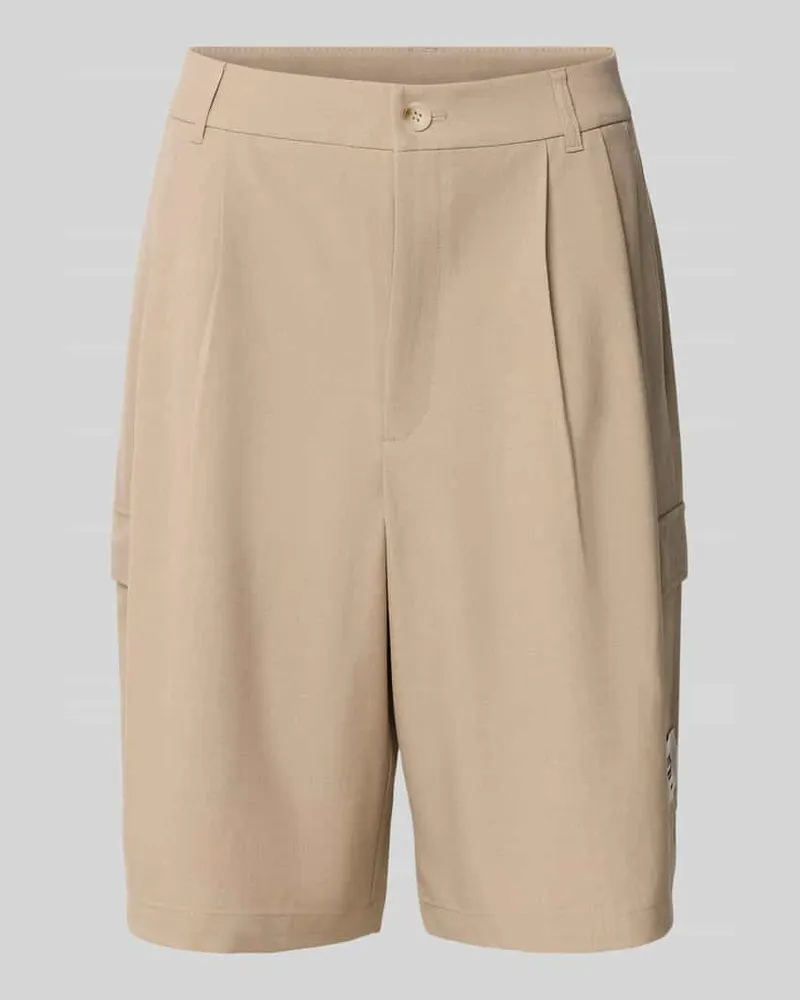 Karo Kauer Bermudas mit Bundfalten und Gesäßtaschen Beige