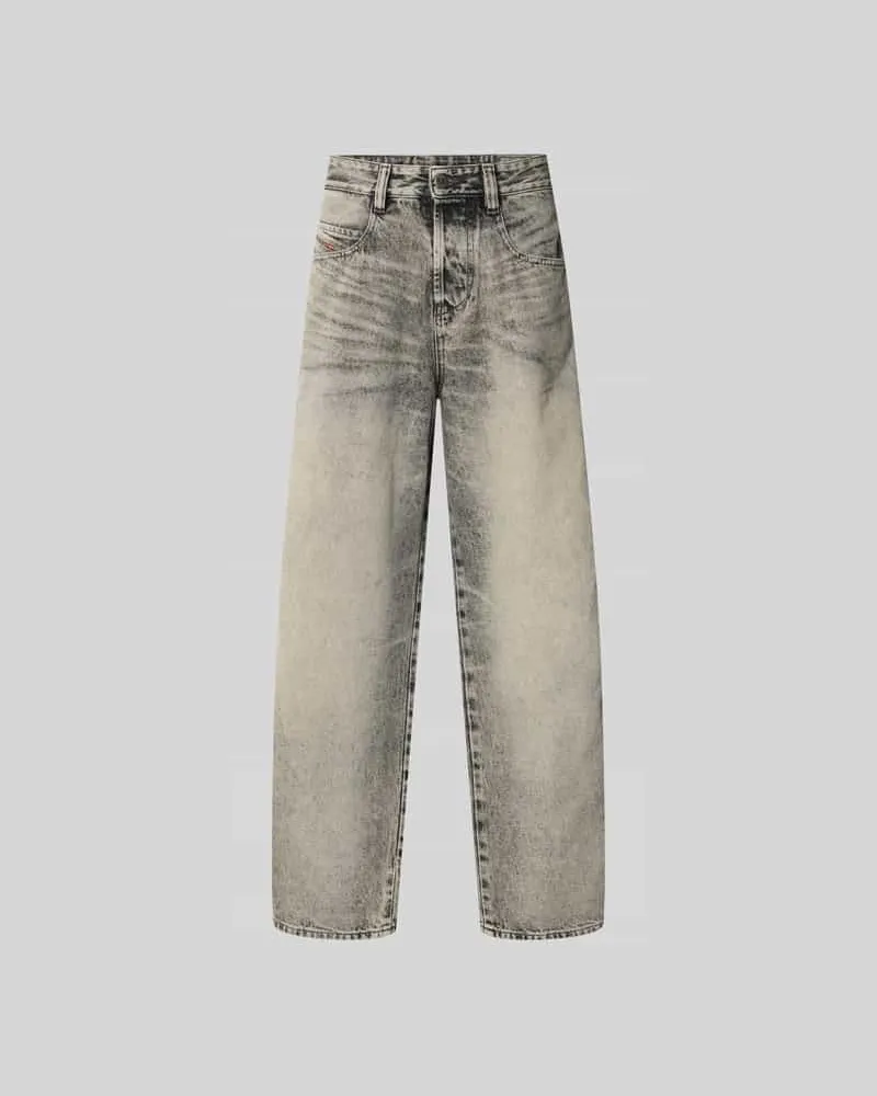 Diesel Loose Fit Jeans aus Baumwoll-Mix Hellgrau