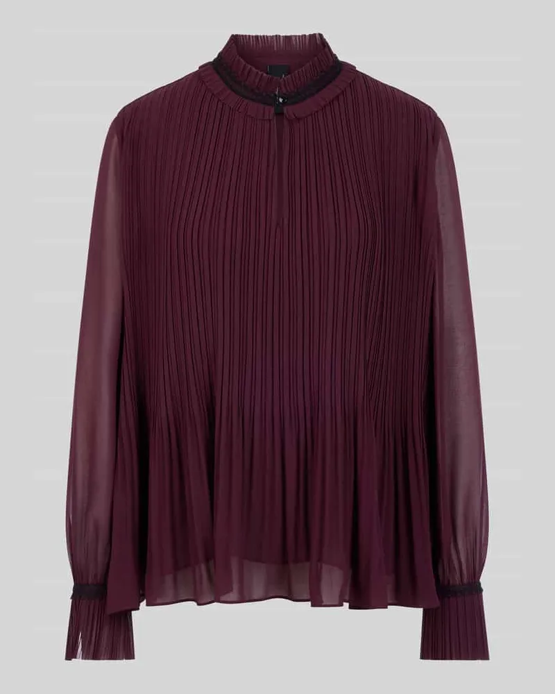 Marc Cain Langarmbluse mit Rüschenkragen Cut Out Bordeaux