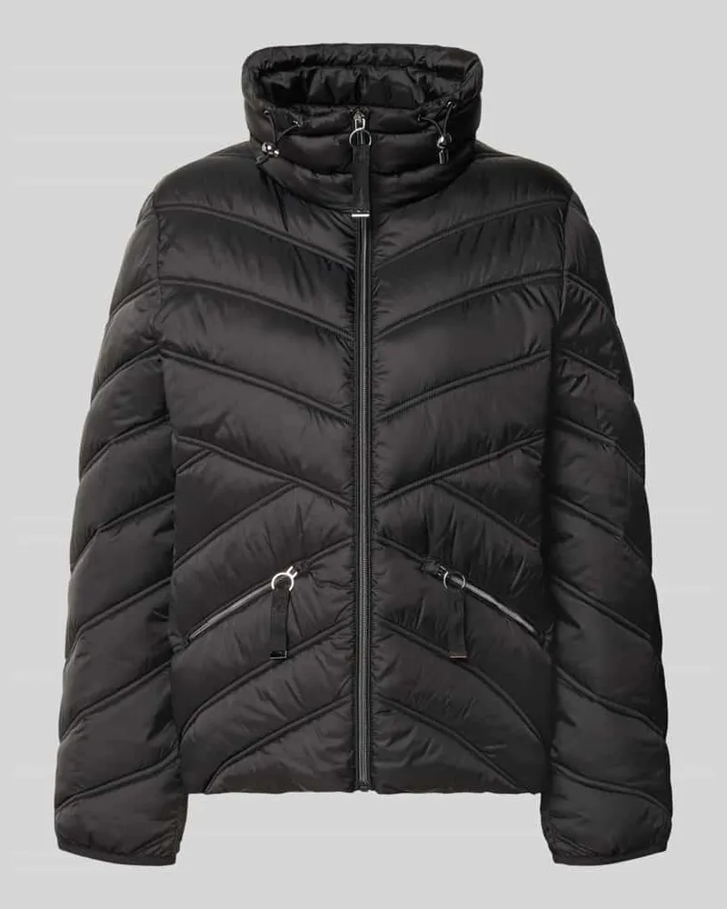 Christian Berg Steppjacke mit Stehkragen und Reißverschlusstaschen Black