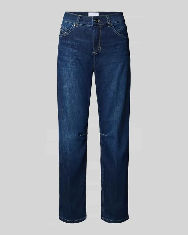 ANGELS  Barrel Jeans aus Baumwoll-Mix Modell 'Evy Dunkelblau