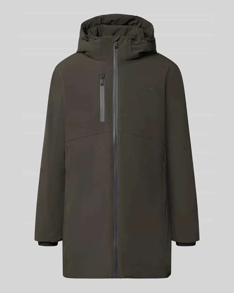 Lindbergh Regular Fit Parka mit Logo-Print Dunkelgruen